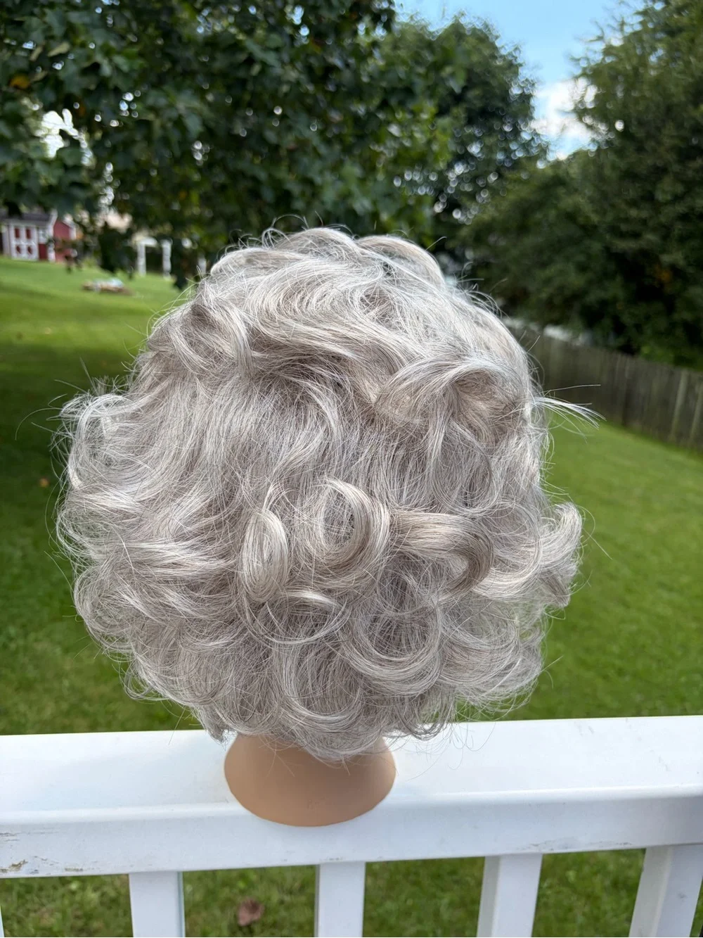 Retro Paula young silver gray curled synthetic wig